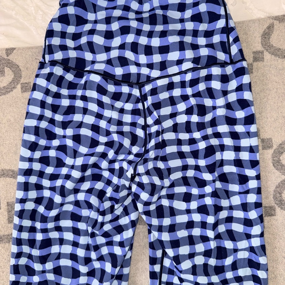 Aerie High-Waist Blue Check Leggings - Picture 8 of 9